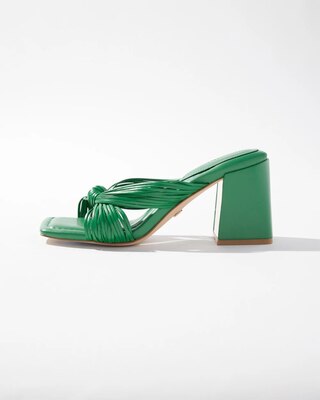 Knotted Strappy Mid-Heel Sandal