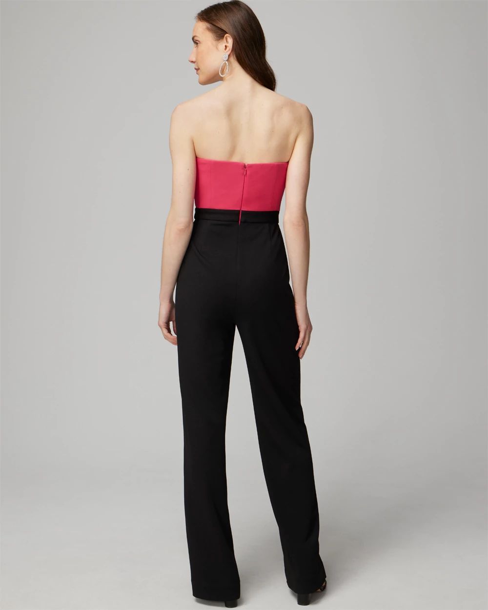 Petite Strapless Colorblock Jumpsuit click to view larger image.