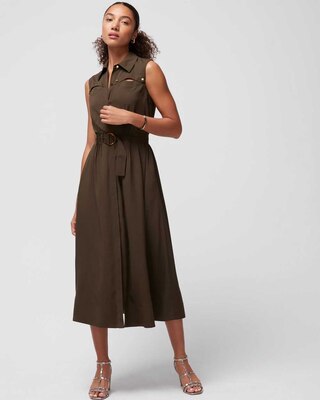 Sleeveless Cutout Pleated Midi Dress