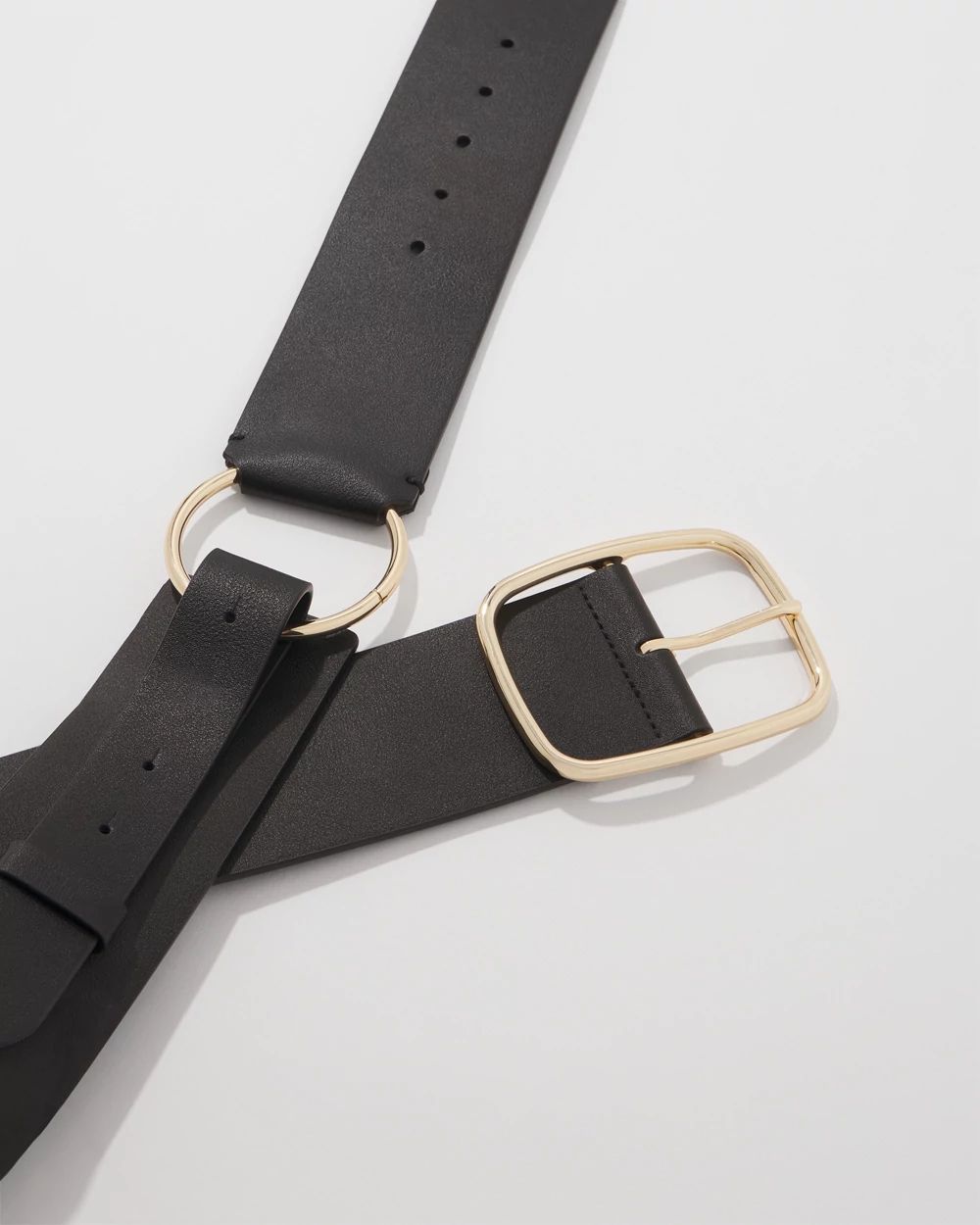 Faux Leather Low-Waist Wide Belt