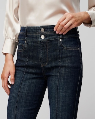 Extra-High Rise Pintuck Skinny Flare Jeans