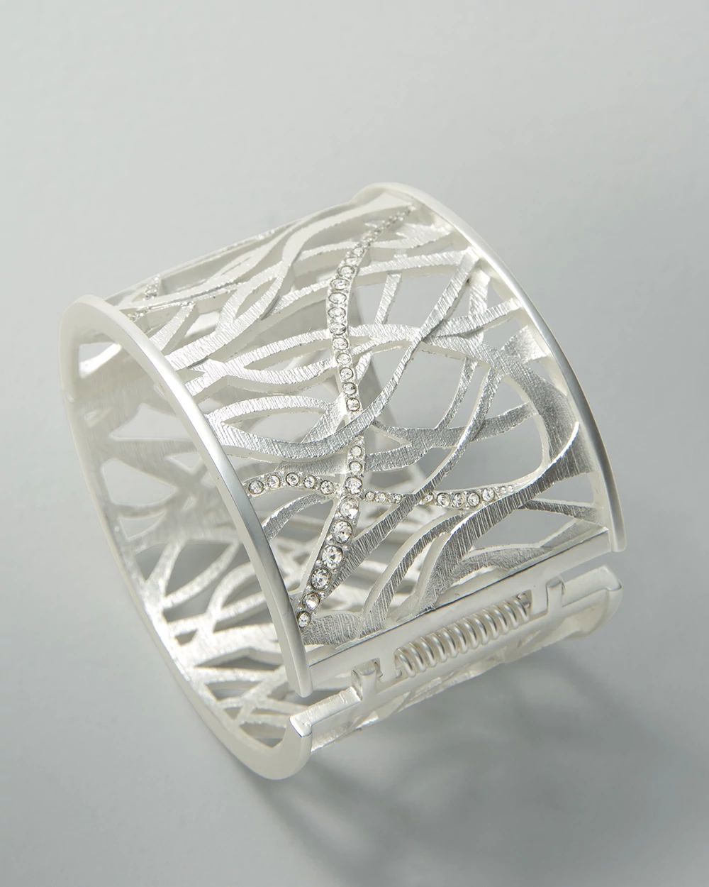 Silver Pave Cuff Bracelet