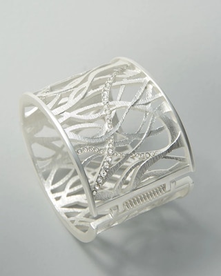 Silver Pave Cuff Bracelet click to view larger image.