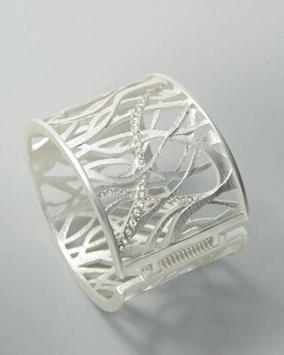Silver Pave Cuff Bracelet