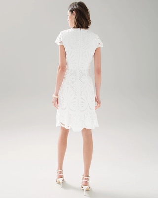 White Cap Sleeve Lace Dress click to view larger image.