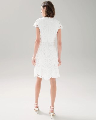 White Cap Sleeve Lace Dress