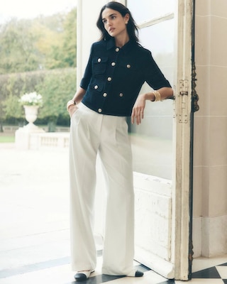 Pleated Wide Leg Pants click to view larger image.