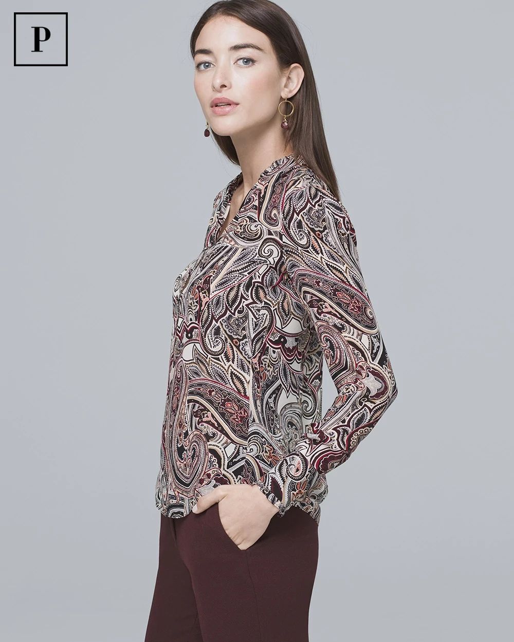 Petite Silk Paisley Shirt