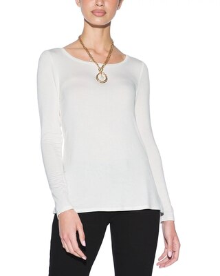 Outlet WHBM Long-Sleeve Scoop-Neck Tee