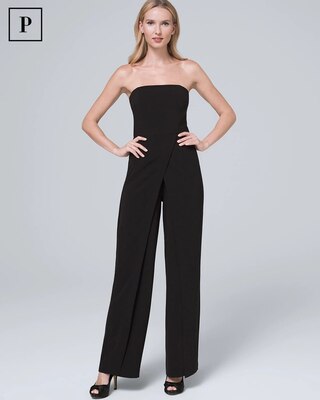 Petite Convertible Strapless Split-Leg Jumpsuit