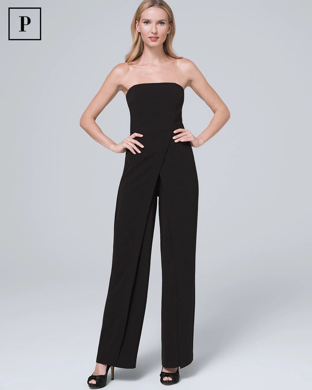 Petite Convertible Strapless Split-Leg Jumpsuit