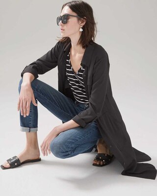 Petite Black Soft Shirtdress click to view larger image.