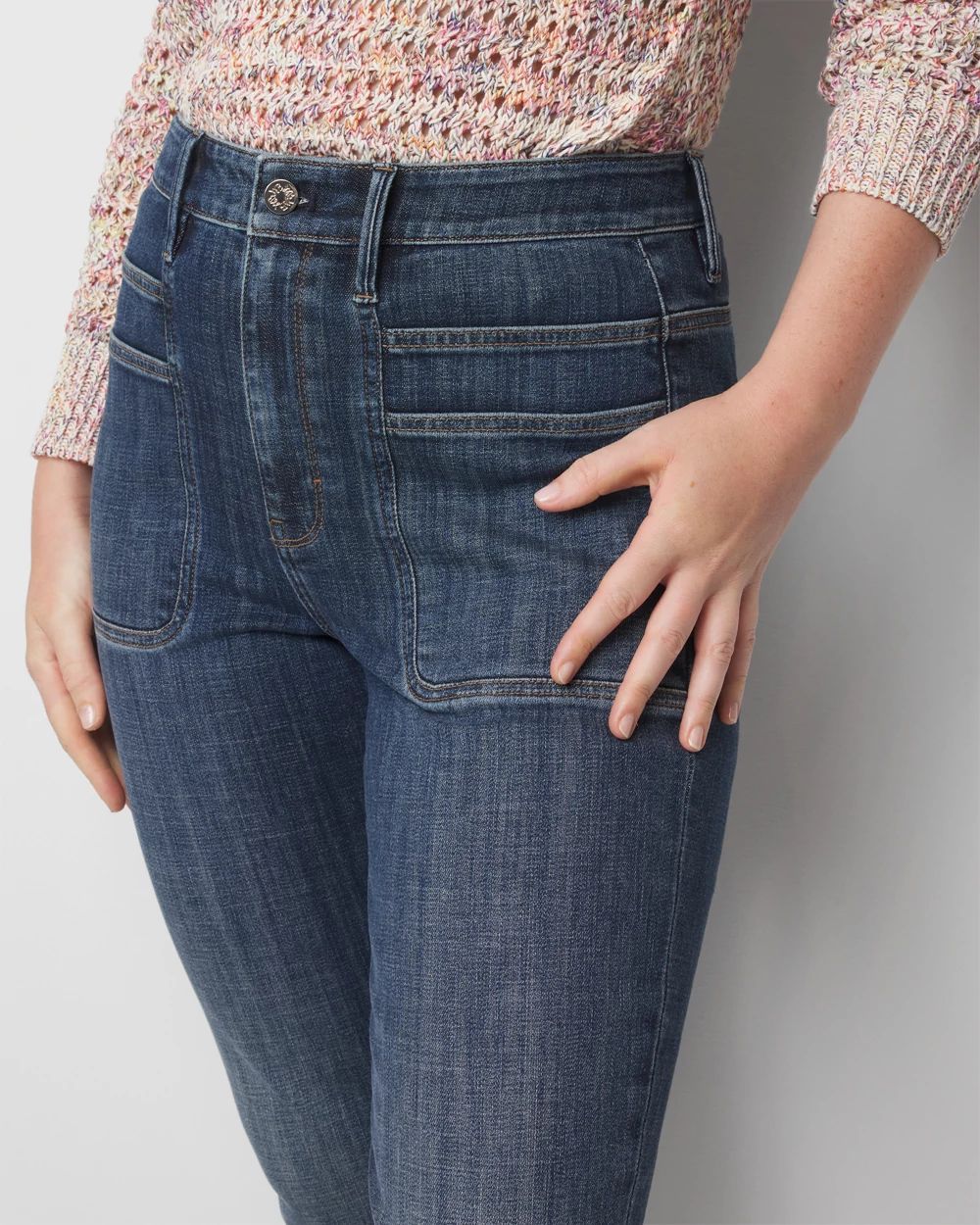 Extra High-Rise Everyday Soft Denim™ Slim Pocket Detail Jeans click to view larger image.
