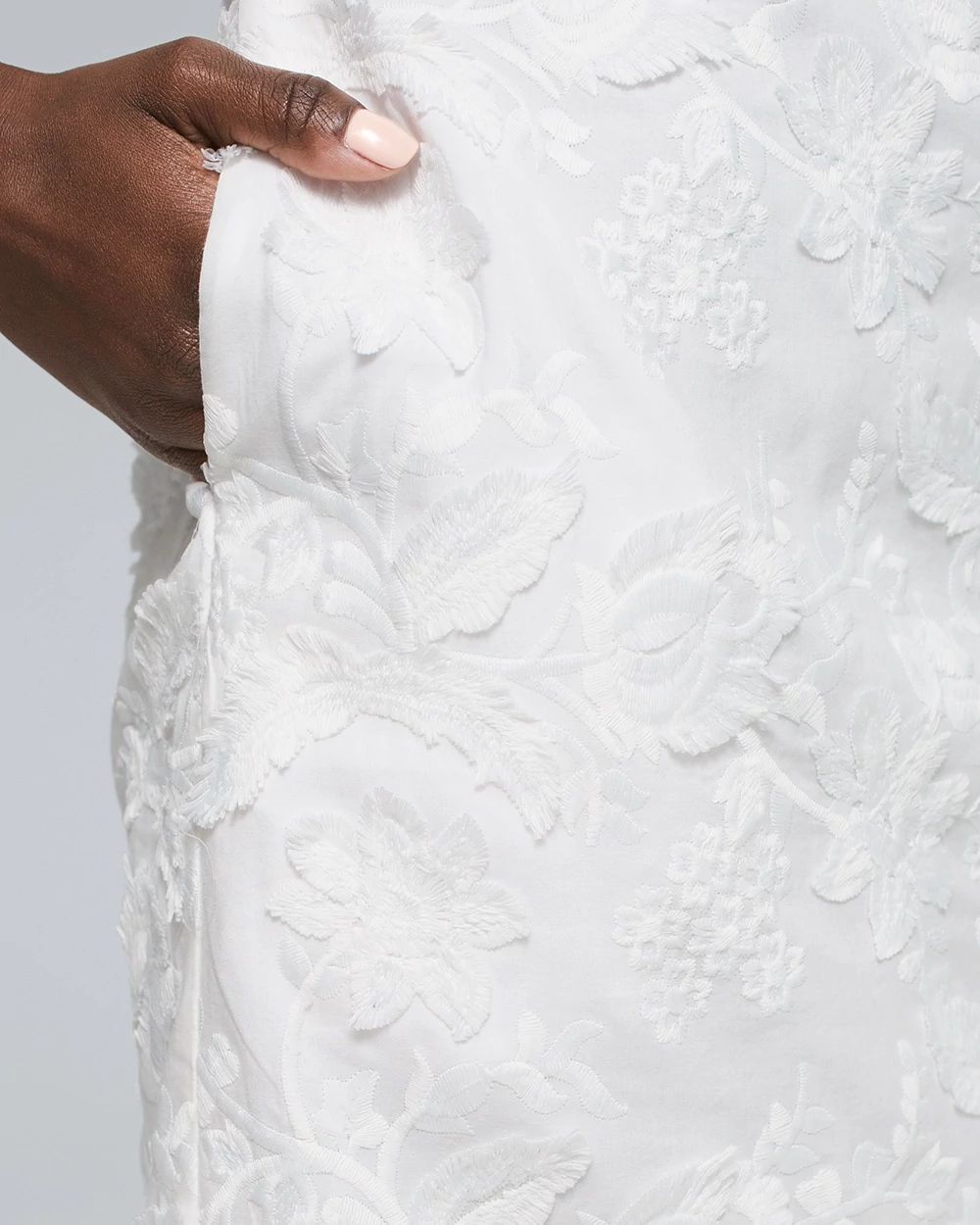 Embroidered Flounce Hem Dress