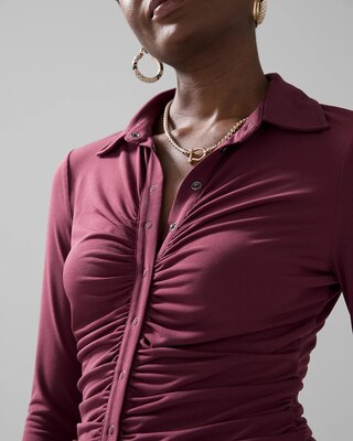Matte-Jersey Ruched Front Shirt