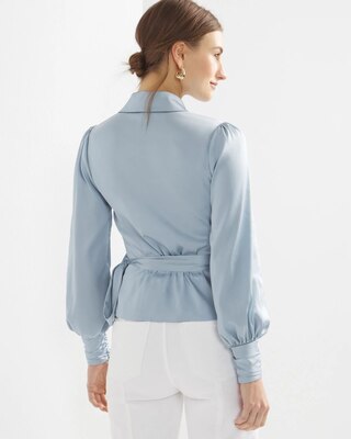 Satin Wrap Blouse click to view larger image.