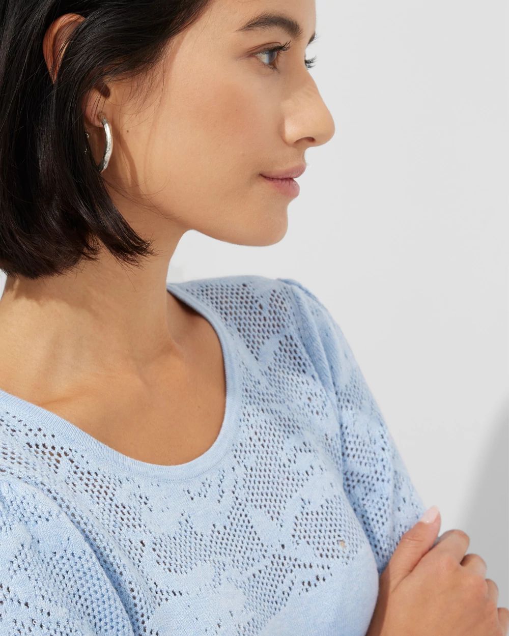 Outlet WHBM Pointelle Pullover Sweater