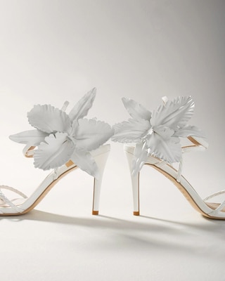 Strappy White High-Heel Sandal