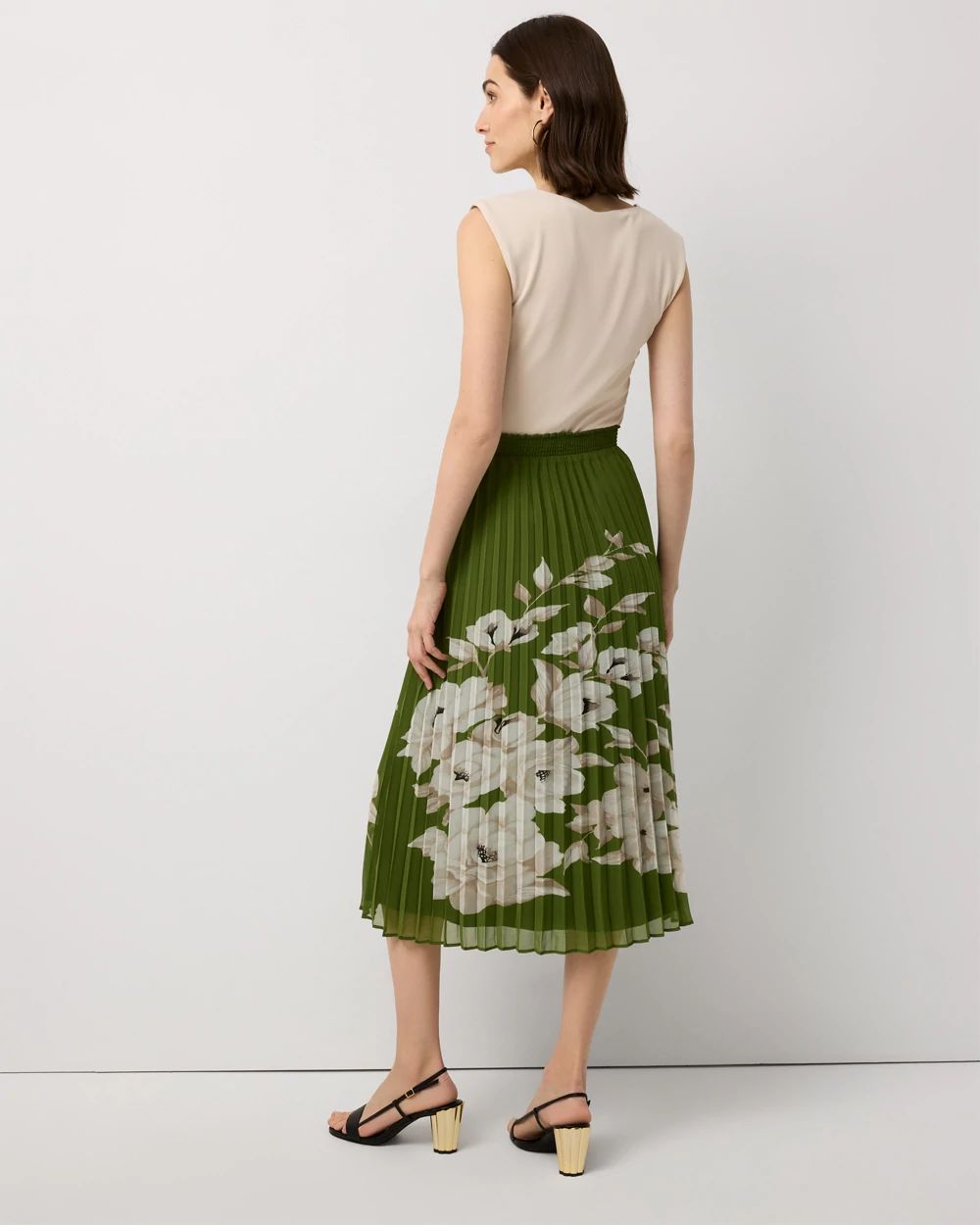 Pleated Chiffon Midi Skirt click to view larger image.