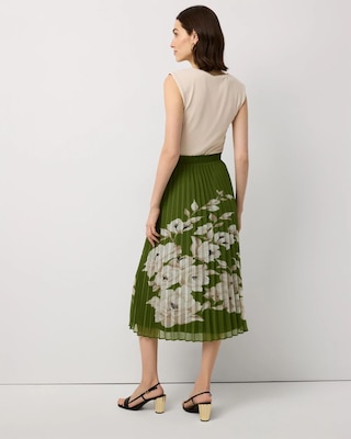 Pleated Chiffon Midi Skirt click to view larger image.