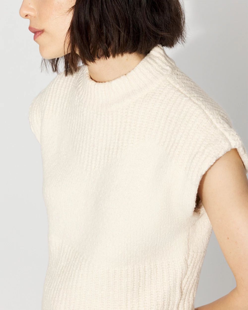 Petite Mock Neck Sweater Vest