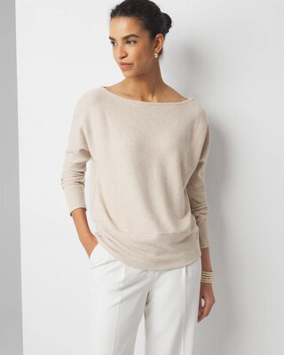 Off-The-Shoulder Ribbed Knit Pullover