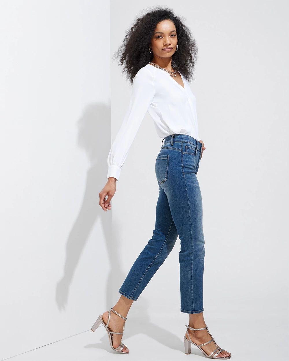 Outlet WHBM High-Rise Essential Slimmer Straight Jeans