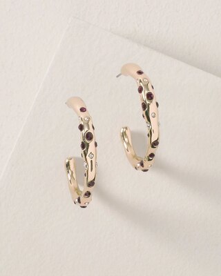 Mixed Stone Hoop Earrings