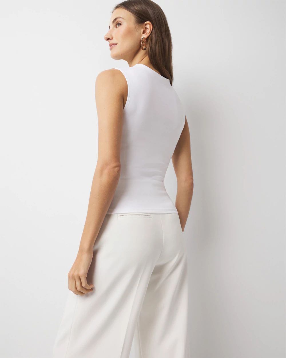 WHBM FORME™ All Ways Stretch High-Crewneck Tank Top click to view larger image.