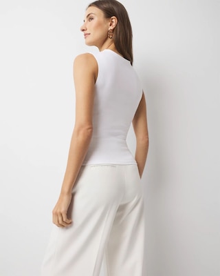 WHBM FORME™ All Ways Stretch High-Crewneck Tank Top click to view larger image.