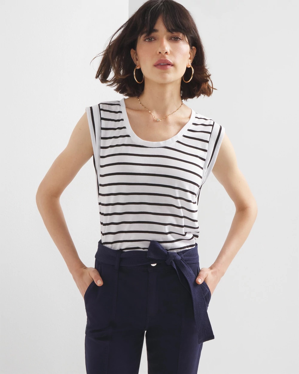 High-Rise Scoop Neck Tee