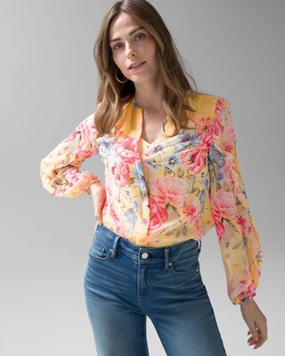 Ruffle-Sleeve Blouse