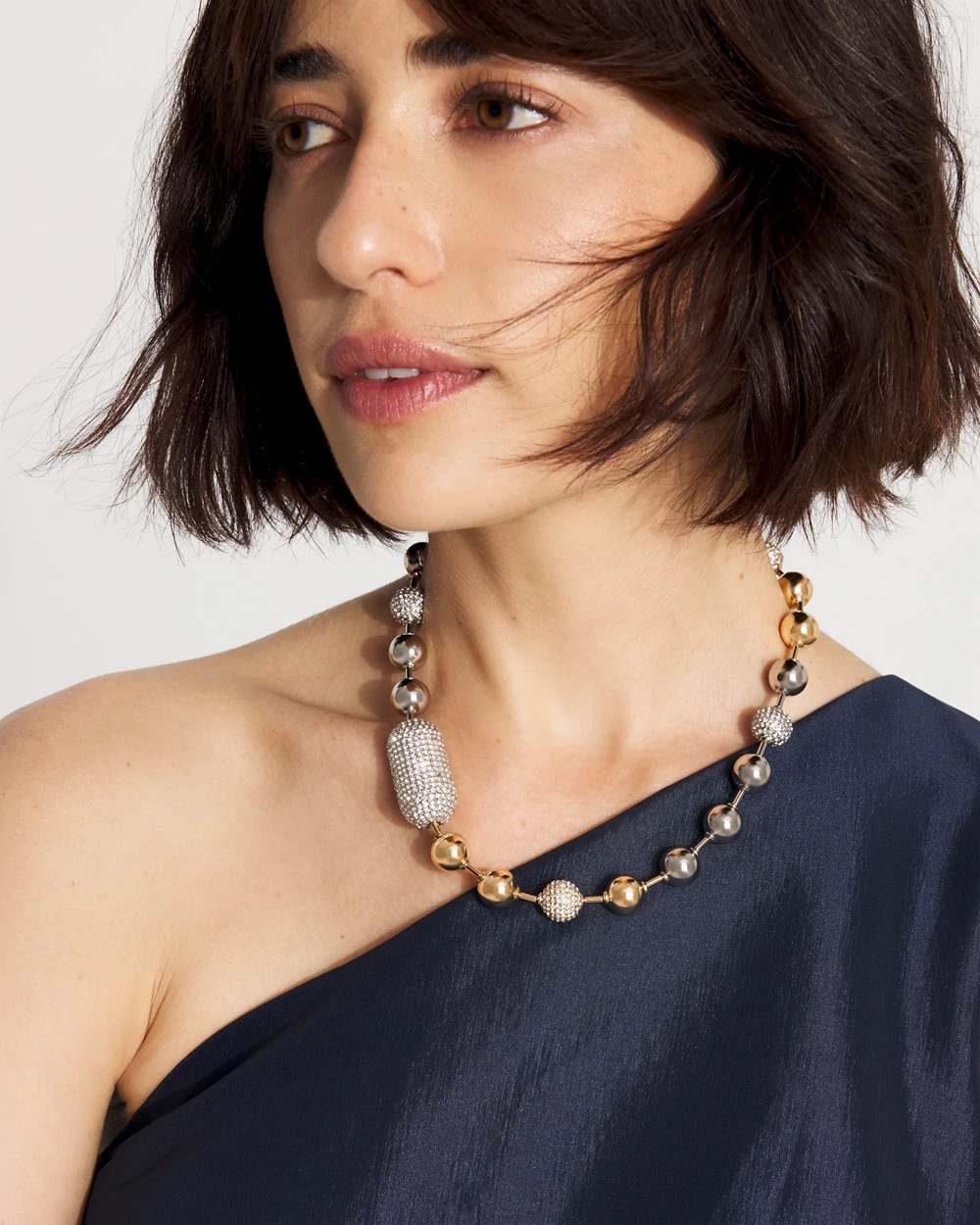 Mixed Metals + Pavé Short Necklace