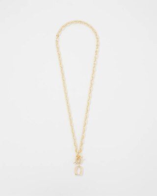 Gold Double Links Toggle Necklace