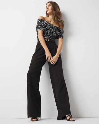 Off-the-Shoulder Ruched Mesh Top click to view larger image.