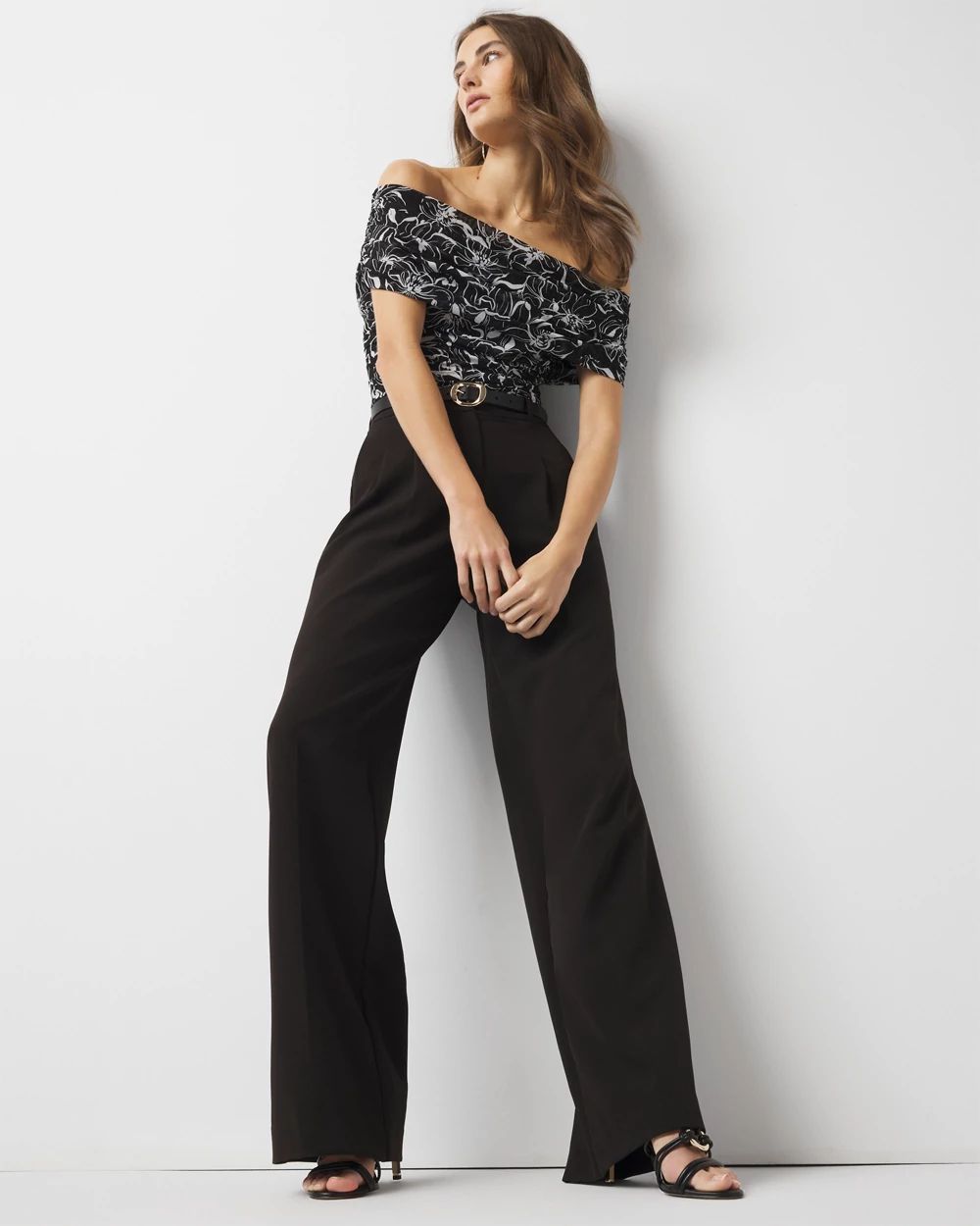 Off-the-Shoulder Ruched Mesh Top