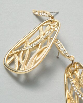 Gold Oval Drop Earrings