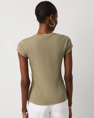 WHBM FORME™ Ribbed Scoop Neck Tee click to view larger image.