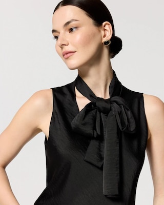 Removable Tie-Neck Satin Shell click to view larger image.