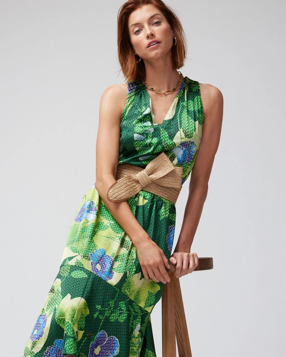 Sleeveless Halter Maxi Dress