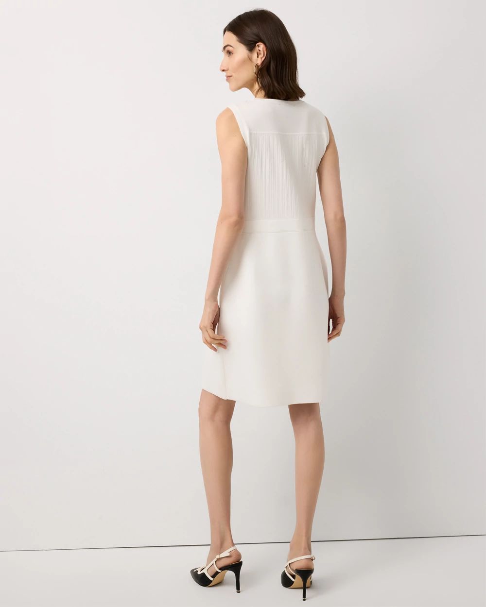 Petite Button Front Sleeveless Sweater Dress