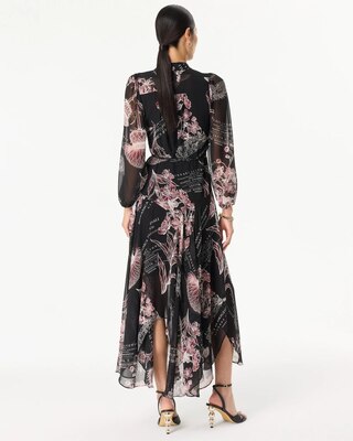 Handkerchief Hem Chiffon Midi Dress click to view larger image.