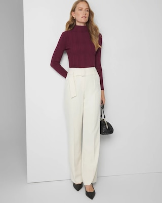 WHBM® Belted Luna Wide Leg Trousers click to view larger image.