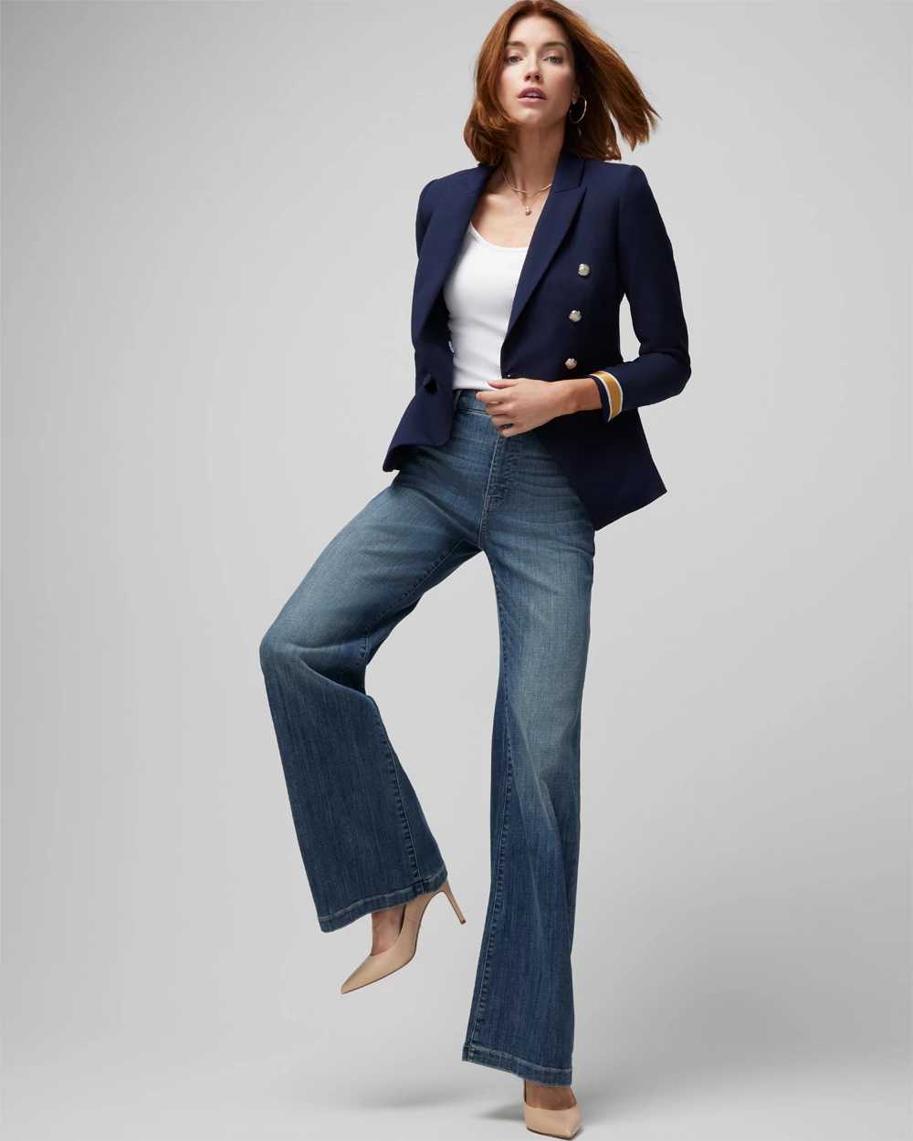 White house black market blue velvet blazer cheap
