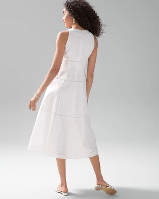 White Linen Midi Dress click to view larger image.