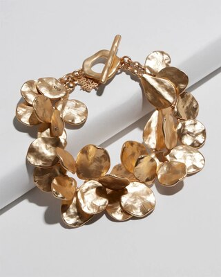 Goldtone Pavé Disc Bracelet