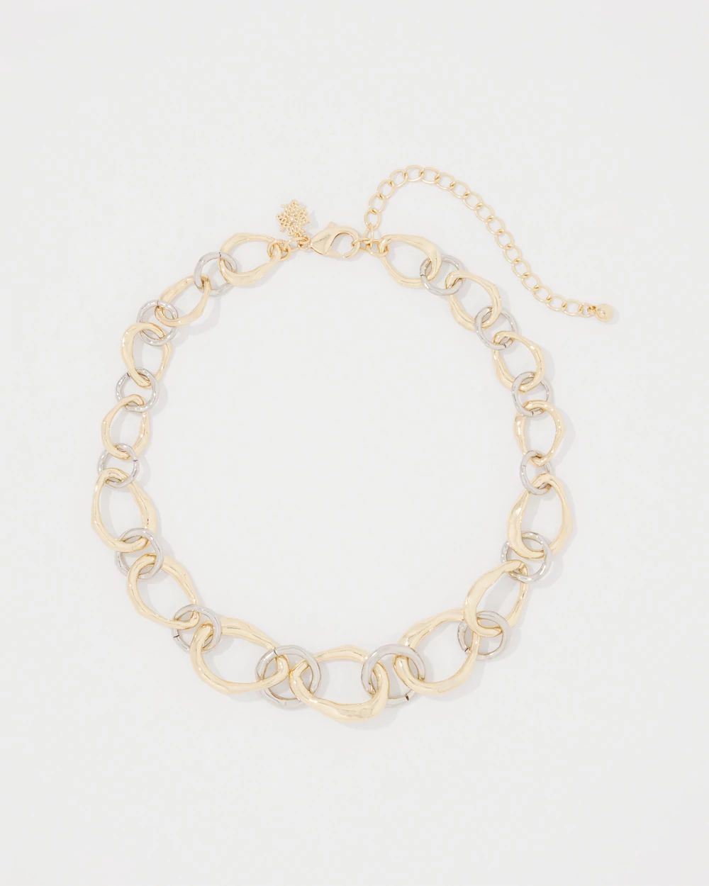 Silver + Gold Sculptural Statement Necklace