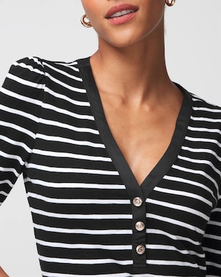3/4 Sleeve Henley Tee click to view larger image.