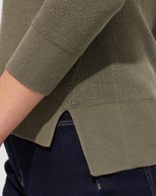 Outlet WHBM Long Sleeve V-Neck Stitch Pullover