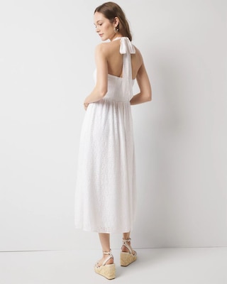 Eyelet Halter Midi Dress click to view larger image.